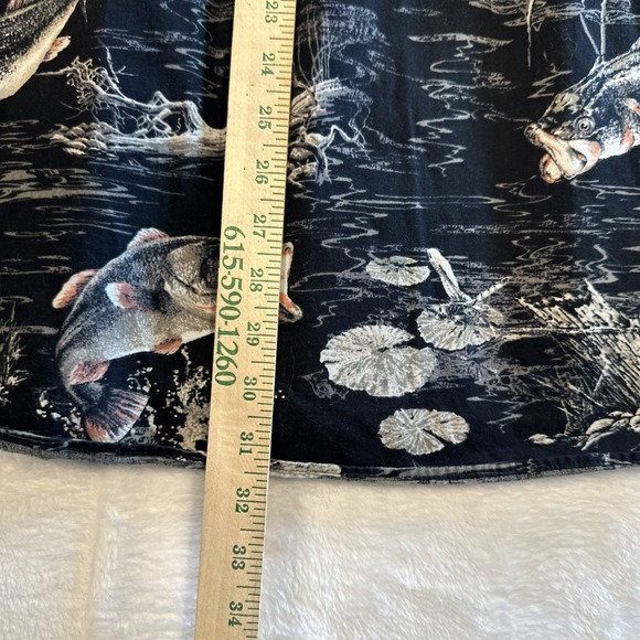Magellan Sportswear Men's Short Sleeve Button Up Shirt Fishing Print Mens Size L - Picture 6 of 13